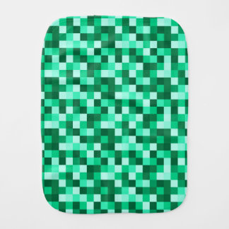 Green Pixels Minecraft Inspired Pattern Burp Cloth