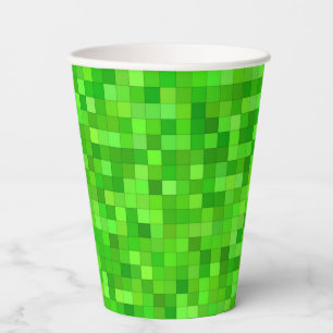 Green Pixels  Paper Cups