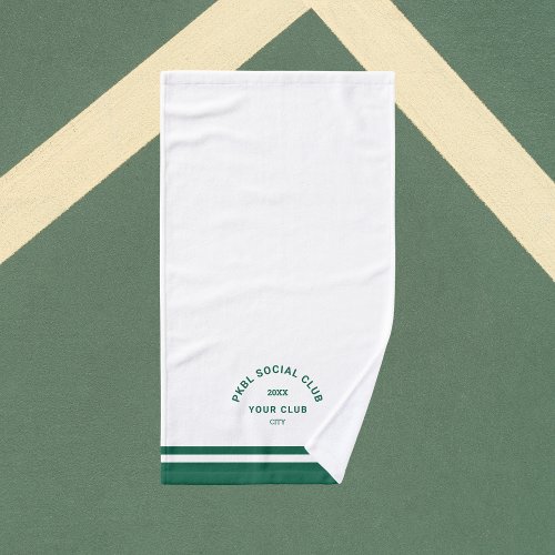 Green PKBL Social Club Crest Pickleball Hand Towel