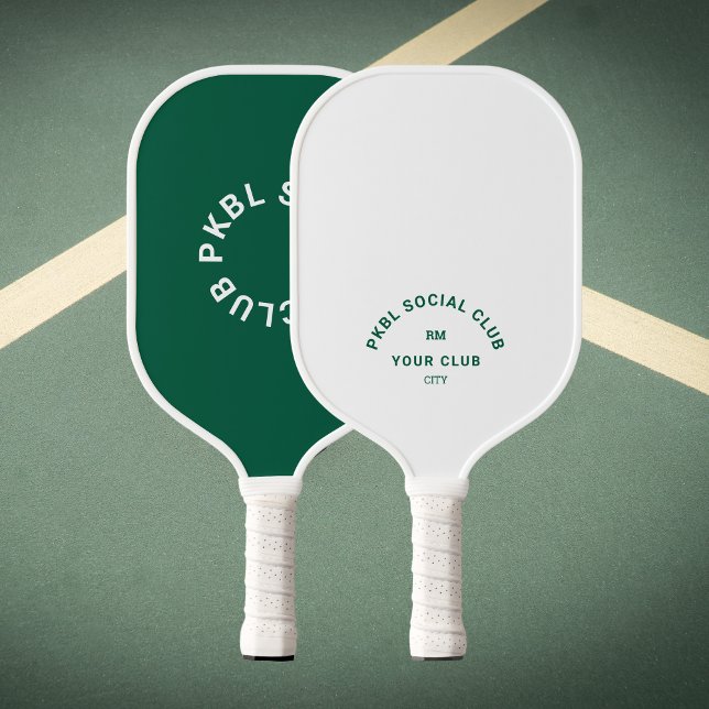 Green PKBL Social Club Monogram Crest Pickleball Paddle (Creator Uploaded)