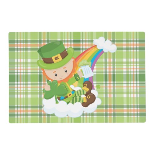 Green Plaid and Leprechauns Placemat