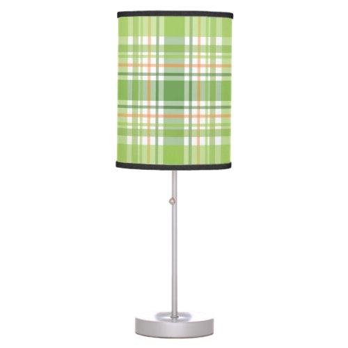 Green Plaid and Leprechauns Table Lamp