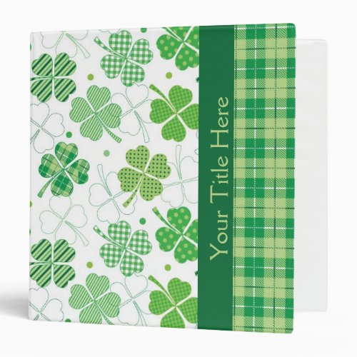 Green Plaid and Shamrocks Binder