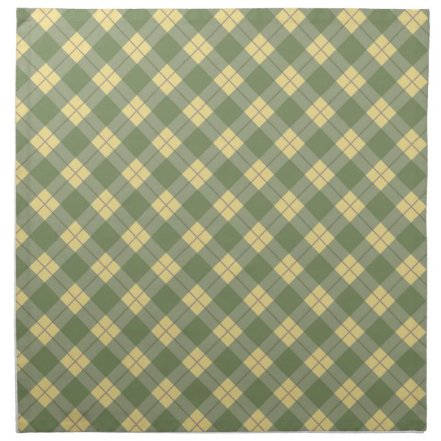 Green Plaid And Yellow Plaid Cloth Napkin (Front)