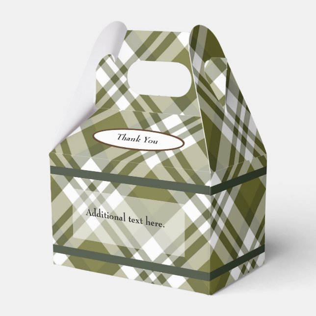 Green Plaid Any Occasion Favor Box (Front Side)