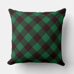  Green Plaid/ Black Plaid Checkered Pillow