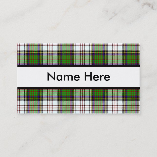 Green Plaid Business Card (Front)