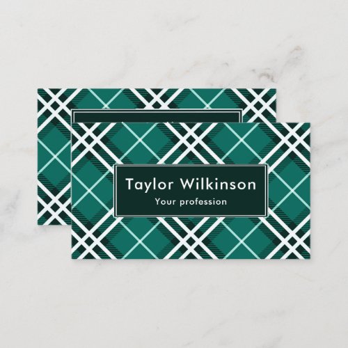 Green Plaid Business Card