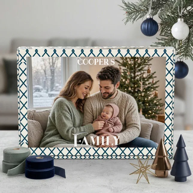 Wallpapers Checers Green Plaid Checker Newborn Family Photo Keepsake Block | Zazzle