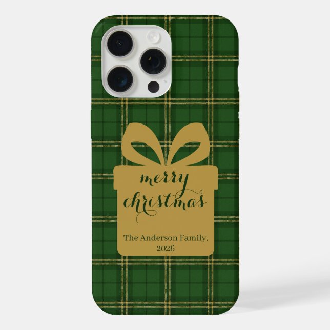 Green Plaid Christmas Festive Pattern -  Iphone Case (Back)