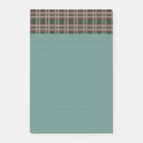 Green Plaid Christmas Post It Notes Gift