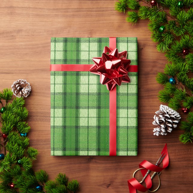 Green Plaid Christmas Wrapping Paper (Holiday Gift)