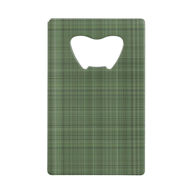 Green Plaid Credit Card Bottle Opener (Front)