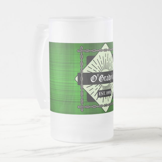 Green Plaid Custom Frosted Mug (Front Left)