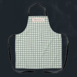 Green Plaid Cute Personalized Apron<br><div class="desc">Green Plaid Cute Personalized</div>