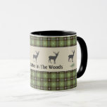 Green Plaid Deer Cabin Mug