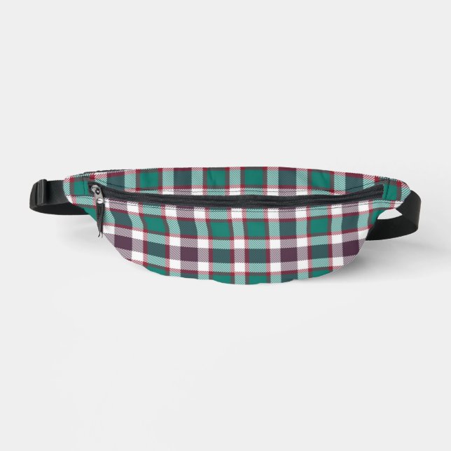 Green Plaid  Fanny Pack (Front)