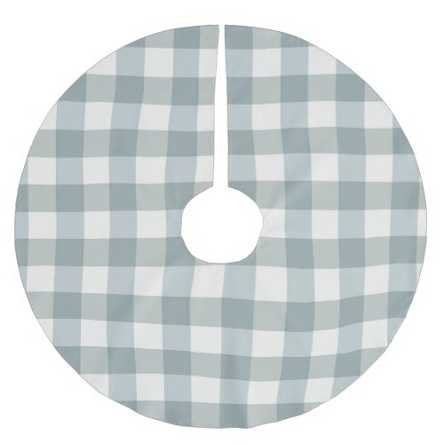 Green Plaid Gingham Country Farmhouse Simple Brushed Polyester Tree Skirt