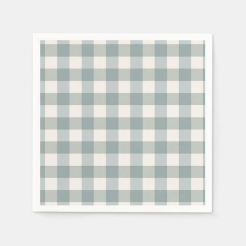 Green Plaid Gingham Country Farmhouse Simple Napkins