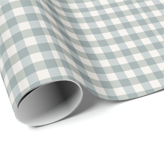 Green Plaid Gingham Country Farmhouse Simple Wrapping Paper