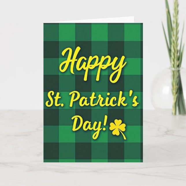 Green Plaid Happy Day Card (Front)