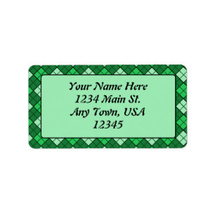 Green Plaid Label