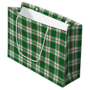 Green Plaid Large Gift Bag