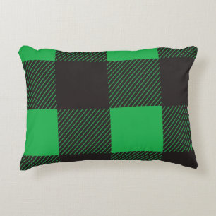 Green plaid Merry Christmas Accent Pillow