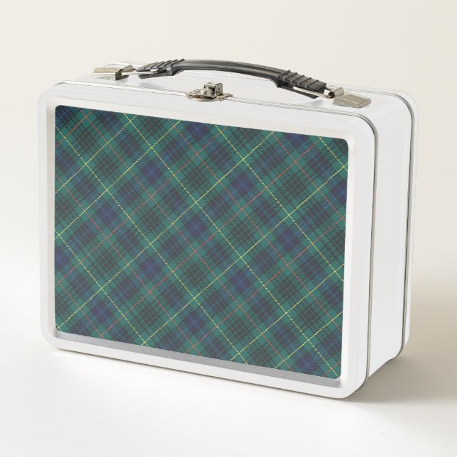 Green Plaid Metal Lunchbox (Front)
