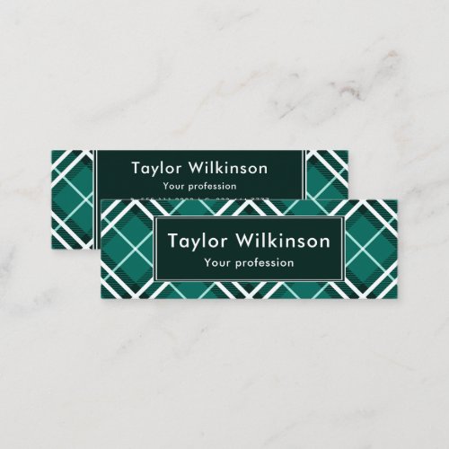 Green Plaid Mini Business Card