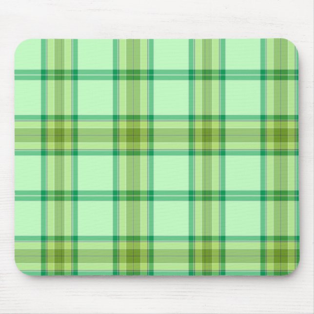 Green Plaid Mouse Pad (Front)