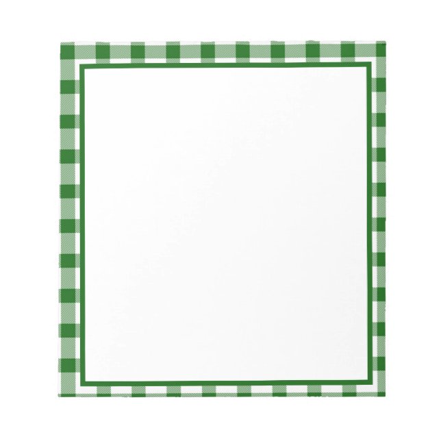 Green plaid  notepad (Front)
