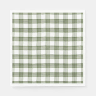 Green Plaid Paper Napkins