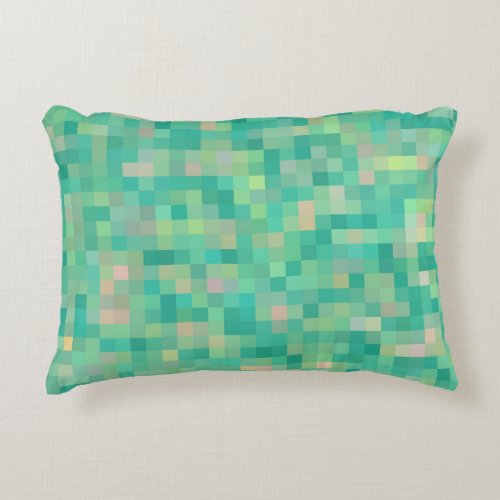 Green Plaid Pattern Accent Pillow
