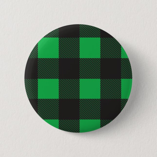 Green plaid pattern button (Front)