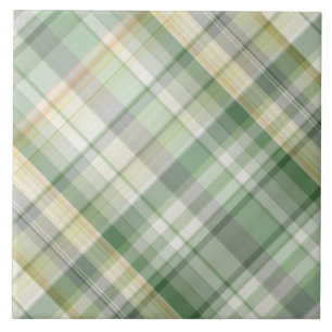 Green plaid pattern ceramic tile