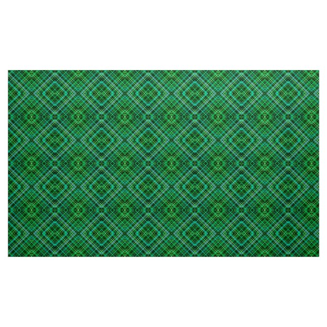 Green plaid pattern fabric (Yard)