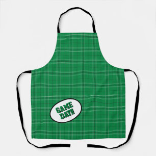 Green Plaid Pattern Game Day Apron