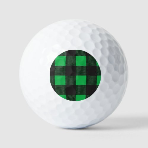 Green plaid pattern golf balls