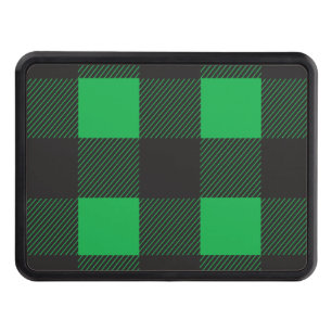 Green plaid pattern hitch cover