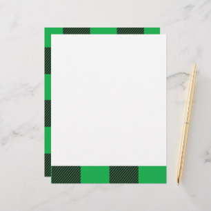 Green plaid pattern letterhead