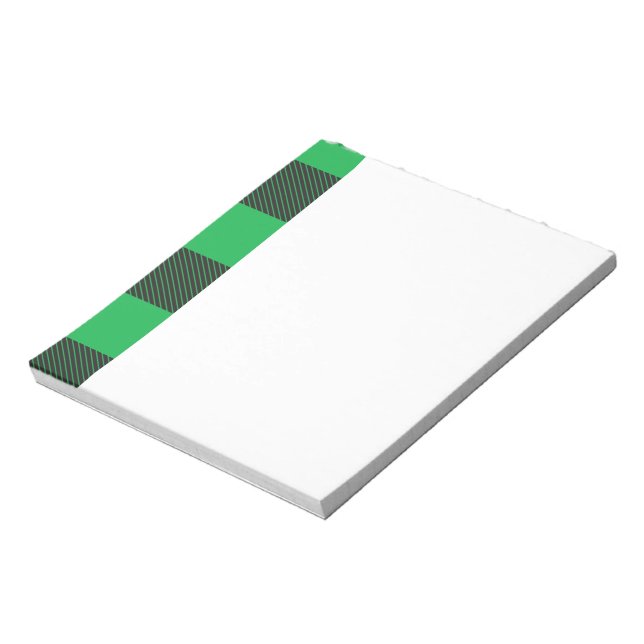 Green plaid pattern notepad (Rotated)