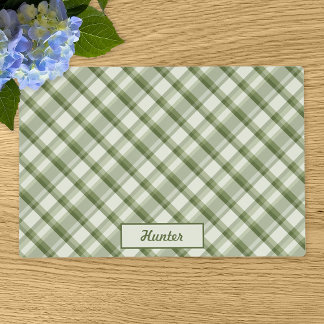 Green Plaid Pattern With Custom Name Placemat