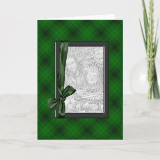 Green Plaid Photo Frame Card