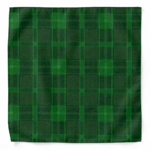 Green Plaid Print Bandana