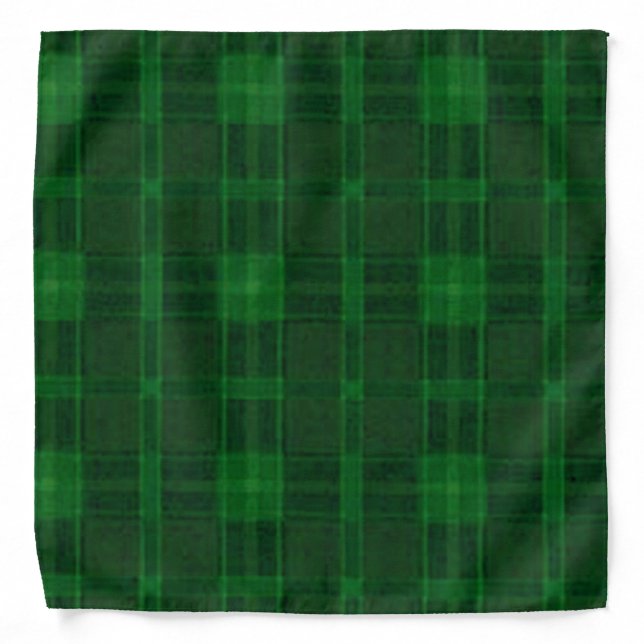 Green Plaid Print Bandana (Front)