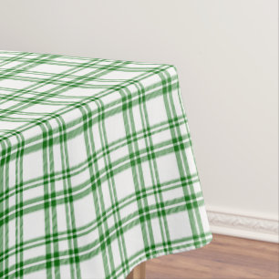 Green Plaid Print Tablecloth