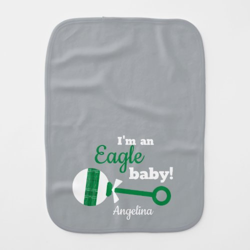 Green Plaid Rattle Eagle Baby Burp Cloth