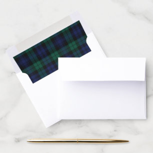 Green Plaid Rustic Classic Elegant Tartan Envelope Liner