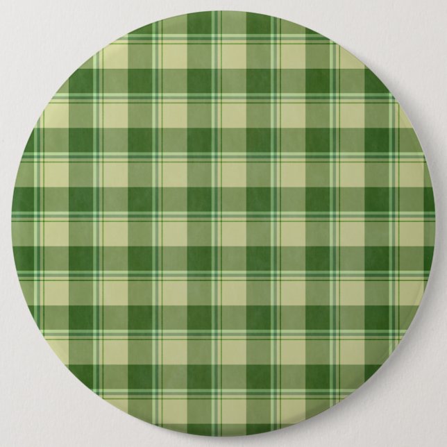 Green Plaid Saint Patrick's day Button (Front)